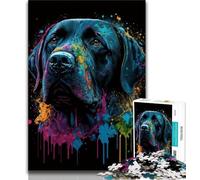 Jigsaws Puzzles 1000 Pieces for Teenagers Gifts Colourful Art Labrador 1000 Pieces for Teenagers,Stress Reliever Staycation Kill Time Parent-child Interaction (size 38x26cm)