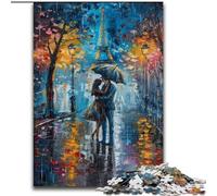Jigsaws Puzzles 1000 Pieces for Teenagers Gifts Couple Under The Eiffel Tower,Toys Educational Games Stress Relieving Great Gifts And Toys 38X26CM