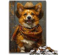 Jigsaws Puzzles 1000 Pieces for Teenagers Gifts Cowboy Corgi for And 14 Years And over Anti-Stress Toys Christmas Birthday Gift 26x38cm