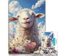 Jigsaws Puzzles 1000 Pieces for Teenagers Gifts Cute Baby Sheep Teenager Jigsaw,learning Educational for Is Ideal As A Gift for The Whole Family 38x26cm