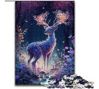 Jigsaws Puzzles 1000 Pieces for Teenagers Gifts Cute Deer Flower, Help The Brain Exercise Addictive Toys to Cultivate Patience Perfect Decoration (Size 26x38cm)