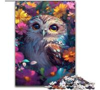 Jigsaws Puzzles 1000 Pieces for Teenagers Gifts Cute Owl Flowers, Stress Reliever Difficult Challenge Home Decoration Toys (Size 26x38cm)