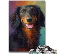 Jigsaws Puzzles 1000 Pieces for Teenagers Gifts Dachshund Oil Painting 1000 Piece Puzzle,Fun Activity for Home, Rainy Days Toys, Birthday Gifts (75x50cm)