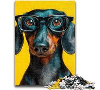 Jigsaws Puzzles 1000 Pieces for Teenagers Gifts Dachshund Wearing Glasses 1000 Piece Puzzle,Fun Activity for Home, Rainy Days Toys, Birthday Gifts (75x50cm)