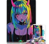 Jigsaws Puzzles 1000 Pieces for Teenagers Gifts Demon Dragon Girl,Challenging Game Toys Wall Decoration Unique Birthday And Xmas Gifts (38x26cm)