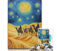 Jigsaws Puzzles 1000 Pieces for Teenagers Gifts Desert Caravan with Camels Adult Puzzles,Decompressing Intellectual Educational Toy Perfect Decoration 26x38cm
