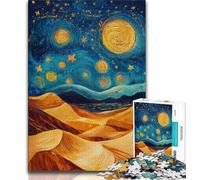 Jigsaws Puzzles 1000 Pieces for Teenagers Gifts Desert Night Sky,Educational Family Game Suitable for Desktop Decoration 38x26cm
