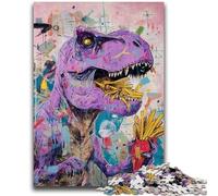 Jigsaws Puzzles 1000 Pieces for Teenagers Gifts Dinosaur Graffiti Teenager Jigsaw,Vibrant And Unique Design Relaxing & Challenging Puzzle Experience (38x26cm)