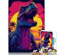 Jigsaws Puzzles 1000 Pieces for Teenagers Gifts Dinosaur T Rex Sunset Dino 1000 Pieces for Adults,Decompressing Intellectual Educational Toy Perfect Decoration (size 38x26cm)