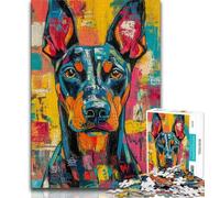Jigsaws Puzzles 1000 Pieces for Teenagers Gifts Doberman Pinscher Puzzles for Adults,Fun Present & Activity for Home,Toy for Rainy Days 38x26cm