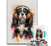 Jigsaws Puzzles 1000 Pieces for Teenagers Gifts Dog Wearing Headphones Teenager Jigsaw,Vibrant And Unique Design Relaxing & Challenging Puzzle Experience 26x38cm