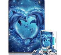 Jigsaws Puzzles 1000 Pieces for Teenagers Gifts Dolphin Couple 1000 Piece Puzzle,Educational Stress Relief Toy Gifts for Friends And Family 75x50cm