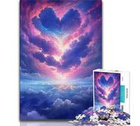 Jigsaws Puzzles 1000 Pieces for Teenagers Gifts Dreamy Heart Shaped Clouds 1000 Pieces for Adults,Decompressing Intellectual Educational Toy Perfect Decoration (size 38x26cm)