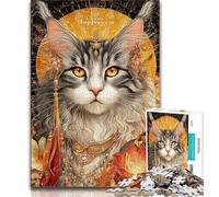 Jigsaws Puzzles 1000 Pieces for Teenagers Gifts Dreamy Maine Coon Puzzles for Adults,Fun Present & Activity for Home,Toy for Rainy Days 75x50cm