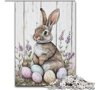 Jigsaws Puzzles 1000 Pieces for Teenagers Gifts Easter Bunny Baby Stress Reliever Difficult Challenge with Matching Poster And Trivia Sheet 26x38cm