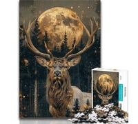 Jigsaws Puzzles 1000 Pieces for Teenagers Gifts Fantasy Deer,Toys Educational Games Stress Relieving Artists Collection,Fine Art 38x26cm