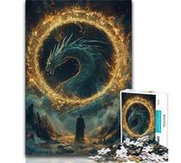 Jigsaws Puzzles 1000 Pieces for Teenagers Gifts Fantasy Dragon Wizard Adult Puzzles,Stress Reliever Staycation Kill Time Parent-child Interaction (size 38x26cm)