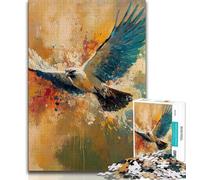 Jigsaws Puzzles 1000 Pieces for Teenagers Gifts Fantasy Eagle Oil Painting Adult Puzzles,Stress Reliever Difficult Challenge Suitable for Desktop Decoration (size 38x26cm)