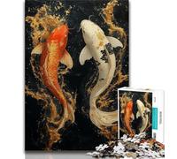 Jigsaws Puzzles 1000 Pieces for Teenagers Gifts Fantasy Koi Teenager Puzzles,Decompressing Intellectual Educational Toy Birthday Gift (size 75x50cm)