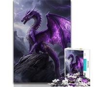 Jigsaws Puzzles 1000 Pieces for Teenagers Gifts Fantasy Purple Flying Dragon Puzzles,Game Toys Every Piece Is Unique - Challenging Family Fun Game (size 75x50cm)
