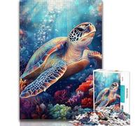 Jigsaws Puzzles 1000 Pieces for Teenagers Gifts Fantasy Turtle Teenager Jigsaw,Vibrant And Unique Design Relaxing & Challenging Puzzle Experience 26x38cm