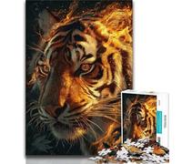 Jigsaws Puzzles 1000 Pieces for Teenagers Gifts Flame Tiger 1000 Pieces for Teenagers,Educational Games Home Decoration Birthday Present, Gifts, Wall Art (size 75x50cm)