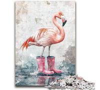 Jigsaws Puzzles 1000 Pieces for Teenagers Gifts Flamingo in Wellies 1000 Piece Jigsaw,Unique Birthday And Gifts for Age 14 Years Up (38x26cm)