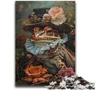 Jigsaws Puzzles 1000 Pieces for Teenagers Gifts Flower Frog for Age 14+ Quiz Game Fun at Home Activities, Birthday Present,Travel Gifts 38x26cm