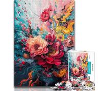 Jigsaws Puzzles 1000 Pieces for Teenagers Gifts Flower Graffiti Teenager Jigsaw,Stress Reliever Staycation Kill Time Home Decoration Toys 38x26cm