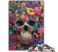 Jigsaws Puzzles 1000 Pieces for Teenagers Gifts Flower Skull Jigsaw,learning Educational for Is Ideal As A Gift for The Whole Family (26x38cm)