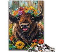 Jigsaws Puzzles 1000 Pieces for Teenagers Gifts Flower Yak Help The Brain Exercise Addictive Toys to Cultivate Patience A Work of Art 26x38cm