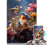Jigsaws Puzzles 1000 Pieces for Teenagers Gifts Flowers Birds,Challenging Game Toys Wall Decoration Unique Birthday And Xmas Gifts (75x50cm)