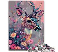 Jigsaws Puzzles 1000 Pieces for Teenagers Gifts Flowers Sika Deer 1000 Piece Jigsaw,Unique Birthday And Gifts for Age 14 Years Up (38x26cm)
