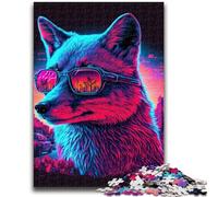 Jigsaws Puzzles 1000 Pieces for Teenagers Gifts Fox Neon Educational Game Challenge Toy Wall Decoration Unique Birthday And Xmas Gifts 38x26cm