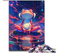 Jigsaws Puzzles 1000 Pieces for Teenagers Gifts Frog Listening to Music,Toys Educational Games Stress Relieving Unique Home Decor And Gifts 50x75cm