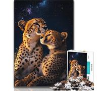 Jigsaws Puzzles 1000 Pieces for Teenagers Gifts Galaxy Cheetah,Family Game Stress Reliever Difficult Challenge Suitable for Couples (38x26cm)