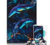 Jigsaws Puzzles 1000 Pieces for Teenagers Gifts Galaxy Dolphin Adult Puzzles,Toys Educational Games Stress Relieving Unique Birthday And Gifts 75x50cm