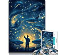Jigsaws Puzzles 1000 Pieces for Teenagers Gifts Galaxy Whale,Family Game Stress Reliever Difficult Challenge Suitable for Couples (75x50cm)