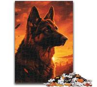 Jigsaws Puzzles 1000 Pieces for Teenagers Gifts German Shepherd for Age 14+ Quiz Game Fun at Home Activities, Birthday Present,Travel Gifts 38x26cm