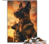 Jigsaws Puzzles 1000 Pieces for Teenagers Gifts German Shepherd,Help The Brain Exercise Addictive Toys to Cultivate Patience Enhance Memory 50x75cm