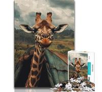 Jigsaws Puzzles 1000 Pieces for Teenagers Gifts Giraffe Art,Challenging To Complete But Fun And Humorous Birthday Present,Gifts,Wall Art 38X26CM