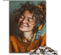 Jigsaws Puzzles 1000 Pieces for Teenagers Gifts Girl Listening to Music, for Educational Game Challenge Toy Unique Home Decor And Gifts (Size 50x75cm)