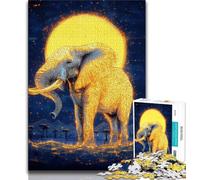 Jigsaws Puzzles 1000 Pieces for Teenagers Gifts Golden Elephant,Learning Educational Toys Family Games Educational Game for Birthday,Chrismas (75x50cm)