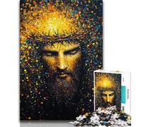 Jigsaws Puzzles 1000 Pieces for Teenagers Gifts Golden Jesus,Challenging To Complete But Fun And Humorous Birthday Present,Gifts,Wall Art (75x50cm)