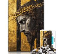 Jigsaws Puzzles 1000 Pieces for Teenagers Gifts Golden Jesus,Help The Brain Exercise Addictive Toys to Cultivate Patience Enhance Memory (75x50cm)