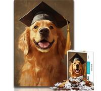 Jigsaws Puzzles 1000 Pieces for Teenagers Gifts Golden Retriever Graduation,Challenging To Complete But Fun And Humorous Birthday Present,Gifts,Wall Art (75x50cm)