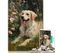 Jigsaws Puzzles 1000 Pieces for Teenagers Gifts Golden Retriever Oil Painting,Challenging To Complete But Fun And Humorous Birthday Present,Gifts,Wall Art (38x26cm)