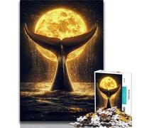 Jigsaws Puzzles 1000 Pieces for Teenagers Gifts Golden Whale Tail,Toys Educational Games Stress Relieving Great Gifts And Toys 75x50cm