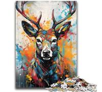 Jigsaws Puzzles 1000 Pieces for Teenagers Gifts Graffiti Deer 1000 Piece Puzzle,Fun Activity for Home, Rainy Days Toys, Birthday Gifts (75x50cm)