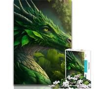 Jigsaws Puzzles 1000 Pieces for Teenagers Gifts Green Leaf Dragon 1000 Piece Puzzle,Suitable for Desktop Decoration for And Age 14 (size 38x26cm)